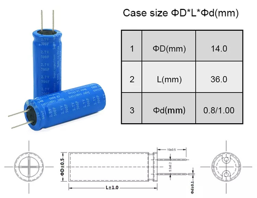 Cellula 2.7V 500F di Multiscene 0.6Wh Supercapacitor per l'accumulatore per di automobile