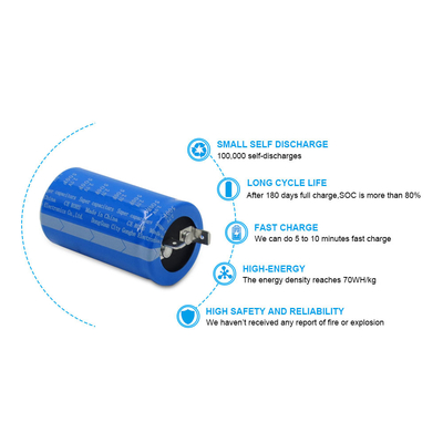 I condensatori eccellenti trascinano 2,7 il farad di volt 500 per sostituire le batterie attraverso il foro
